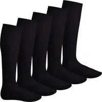 Footstar Herren & Damen Kniestrümpfe (5 Paar), Klassische Strümpfe aus Baumwolle - Everyday! - Schwarz 43-46