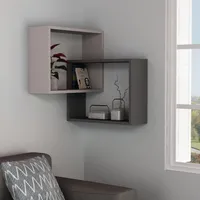 Skye Decor, Ring- Ring CTN, Hellmokka,,Anthrazit, Wandregale, 68x68x60 cm, 100% Melaminbeschichtete Partikelplatte