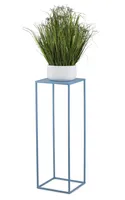 HowHomely Modern Pflanzenständer, Blumenhocker aus Metall Blau 70 cm Höhe - Blumenständer für das Haus