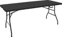 ML-Design Campingtisch klappbar, 180x74 cm, Schwarz, aus Kunststoff mit Tragegriff