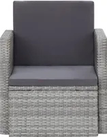 vidaXL Záhradné kreslo s vankúšmi Poly Rattan Grey