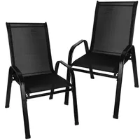 Gartenstühle Stapelbar bis 150 kg - Klappstuhl  2 Stück  für Garten und Balkon - Widerstandsfähiger Stahlrahmen und PVC-Innenverkleidung - Lounge Sessel 25290