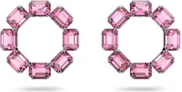 Swarovski Damen Ohrringe Millenia Kreolen Oktagon-Schliff, Rosa, Rhodiniert 5614296