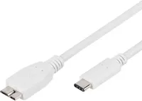 VIVanco™Vysokokvalitný kábel adaptéra USB typu C na konektor 3.0 Micro B, vysoká prenosová rýchlosť, vysoký nabíjací prúd, USB Type C™, 1 m