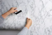 Samolepicí fólie ve vzhledu mramoru, mramor, voděodolná, dekorativní fólie na kuchyňské skříňky, kuchyňská fólie (45 cm x 3 m), bílá - MARBLEEX