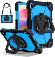 Pouzdro pro Huawei MatePad SE 11 2024 odolné přenosné ochranné pouzdro se stojánkem, ručním popruhem a ramenním popruhem černé modré