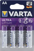 Varta Ultra Lithium Mignon AA, baterie litowe Varta, 6106, 1,5 V, opakowanie blistrowe 4 szt