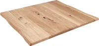 Tischplatte Baumkante Wildeiche 80 x 80 cm SESSA