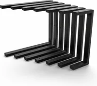 HEVVA - Doppelhalterung für Waschtisch, Waschtischhalterung LAHN - 40 cm Tiefe, Schwarz, 2er Set