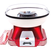 GADGY Zuckerwattemaschine für zuhause - Zuckerwattegerät mit Stäbchen und Messlöffel - Rot Weiß - Zuckerwatte Maschine