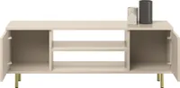 TV-Schrank FOCUS, Fernsehtisch mit 2 Türen, Lowboard in Größe: 155 x 48 x 40 cm, Fernsehschrank in Farbe: CREME