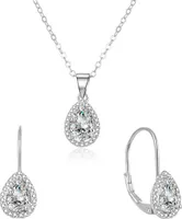Silberschmuck-Set mit Zirkonia AGSET194R (Halskette, Ohrringe)
