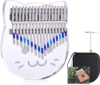 Topchances Kalimba Instrument, 17 kláves Transparentní akrylový klavír pro děti dospělé začátečníky