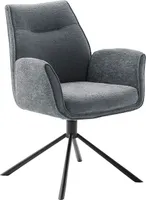 2er Set Sesselstuhl Diveria, 360° drehbar - Anthrazit / Schwarz