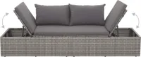 vidaXL Gartenbett Grau 195×60 cm Poly Rattan