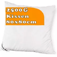 Kopfkissen Feder Kissen 100% Federkissen 80x80 cm 2500g pillow Schlafkissen Bettkissen  Standard und RDS  Gänsefedern Couchkissen Natur