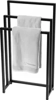 FRAMADO Metall Handtuchständer 3-armig - Badetuchhalter Keine Montage Schwarz