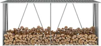 vidaXL Brennholzlager aus verzinktem Stahl 330x84x152 cm Grau