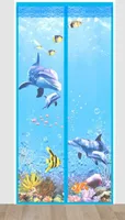 90x210cm Fliegengitter Insektenschutz Tür Vorhang Magnet Mesh Moskitonetz Blau