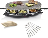 Raclette Gerät oval heißer Stein Natursteingrill & Gabeln für 8 Personen Raklett