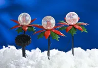 LED Solar-Weihnachtsterne 3er mit Farbwechsel Weihnachtsdeko Gartendeko Balkon