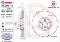 Brembo | Bremsscheibe TWO-PIECE DISCS LINE Links Innenbelüftet 385 mm (09.C412.13) u.a. für BMW