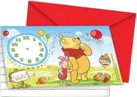 Winnie the Pooh - Einladungen 6er-Pack - Karton, Papier SG25342 (Einheitsgröße) (Blau/Grün/Rot)