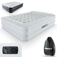 ONBEST Luftbett mit Kopfkissen selbstaufblasend | mit Pumpe | Queensize | 203 x 46 x 152 cm | Tragetasche | Weiß