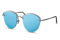 CWI1587 *** CWI Sonnenbrille   Damen  rund Kat.2 silber/blau 