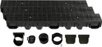 Entwässerungsrinne Höhe 115mm Kunststoff 3m, Längsstabrost, Schwarz
