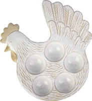 Eierbecher Huhn weiß - ca. 23,6 x 21,6 x 4,3 cm