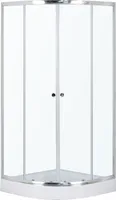LEO 90 Duschkabine komplett mit Duschwanne mit Ablaufgarnitur , Chromprofile