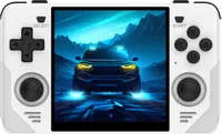 Kapesní herní konzole PowKiddy RGB30, 4,0palcová obrazovka IPS HD | Podporuje připojení k HD TV | Pro jednoho hráče + dva hráče online | S 16 GB + 64 GB herní kartou, bílá
