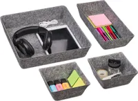 relaxdays 4-teiliger Schubladen Organizer Filz