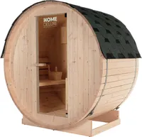 HOME DELUXE Outdoor Fasssauna LAHTI - M inkl. 3,6 kW Saunaofen & Zubehör, ideal für 2 Personen aus Fichtenholz