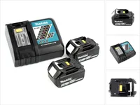 Sada zdrojů Makita 18V s 2x baterií BL1830B 3,0Ah + nabíječka DC18RC