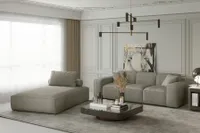 Sofa Set 2-teilig Sezlong und Sofa 3-Sitzer CELES in Stoff Scala Beige