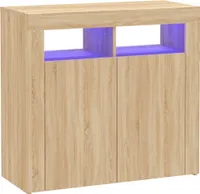 vidaXL Kredens z oświetleniem LED dąb sonoma 80x35x75 cm