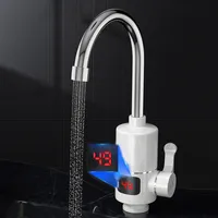 Küchenarmatur Elektrischer 3000W Durchlauferhitzer, 30-60°Wasserhahn Temperaturanzeige,360° drehbar, Haushalt, digitale Anzeige, 3-Sekunden-Aufheizung