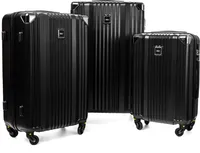 RGL 735 Hartschale Reisekoffer Kofferset Trolley-set abnehmbare Räder ABS 3 teilig 3in1 Koffer XXL XL L Schwarz