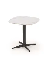 Ława BORNA S 50x50 biały marmur/czarna
