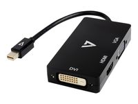 V7 8Q9072, 0,1 m, Mini DisplayPort, VGA + HDMI + DVI, Männlich, Weiblich, Schwarz