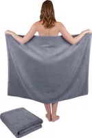 Betz 2-tlg. Set XXL Badetuch 100 x 140 cm DRESDEN Badetücher Saunatuch 100% Baumwolle  Farbe anthrazit