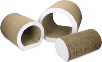 Navaris Kratztunnel 3er Set - Kratzbrett aus Pappe für Katzen - Katzentunnel Katzenspielzeug Kratzmöbel aus Karton - Kratzkarton Kratzpappe