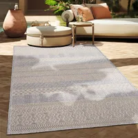 Outdoor Teppich Flachgewebe modern Boho Ethno wetterfest Außenbereich Grösse 80x250 cm