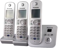 Panasonic KX-TG6823 Strahlungsarmes Schnurlostelefon mit Anrufbeantworter, Rufnummernanzeige, 2 zus?tzliche Mobilteile, 15h Sprechzeit, 7 Tage Standby, Freisprechfunktion, DECT