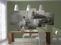 Akustikbild Abstrakt 200x100 cm 5-teilige Bilder Akustikschaum Hochleistungsschallabsorber Schallschutz Leinwand 5 tlg Wandbild Raumakustik Schalldämmung 030203-6