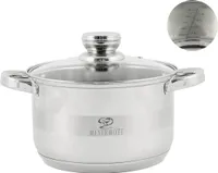 MEYERHOFF Edelstahl Universaltopf Kochtopf mit Glasdeckel Topf Induktion  (22 cm - 4 Liter)