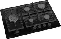 Gasline Einbau Gasherd, 5 flammig,Glaskeramik Gaskochfeld, GAG70GLG, 3,8kW WOK Brenner, Sabaf-Brenner, Erdgas/Propangas, Elektrische 1-Handzündung, Thermoelektrische Zündsicherung