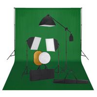Chunhe Fotostudio-Set mit Softbox-Leuchten, Hintergrund und Reflektor